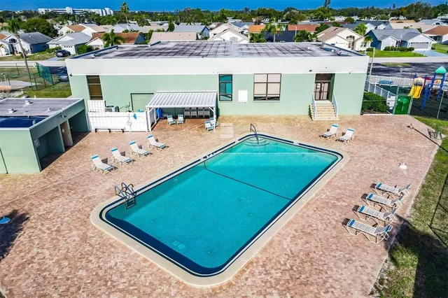 an aerial view of a house