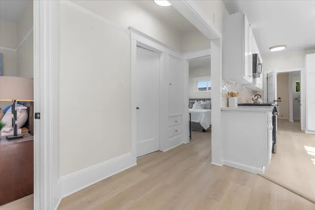 a view of a kitchen and utility room