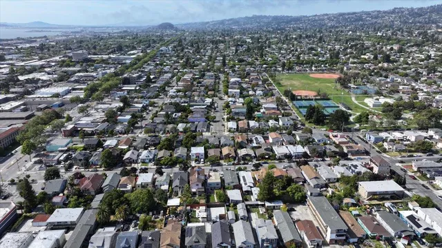 an aerial view of a city