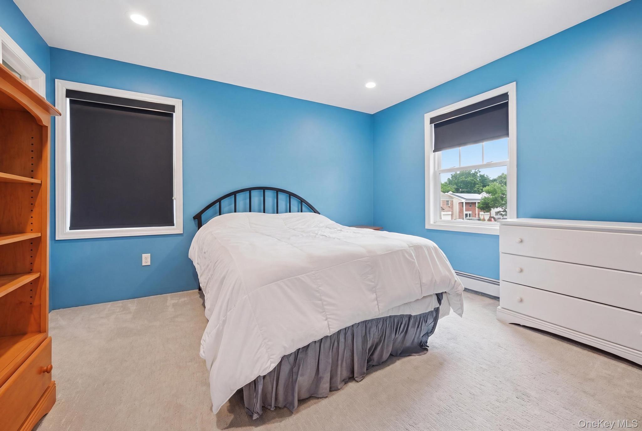 19 Sunset Road West Albertson, NY 11507 - Photo 17 of 24 Carpeted room with recessed lighting and two windows