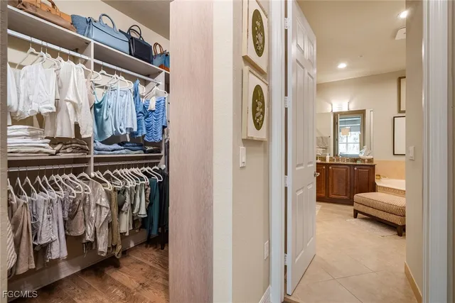 a view of a walk in closet