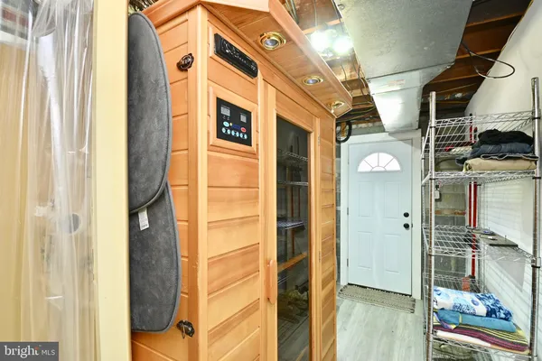 a front view of a building with glass door and door