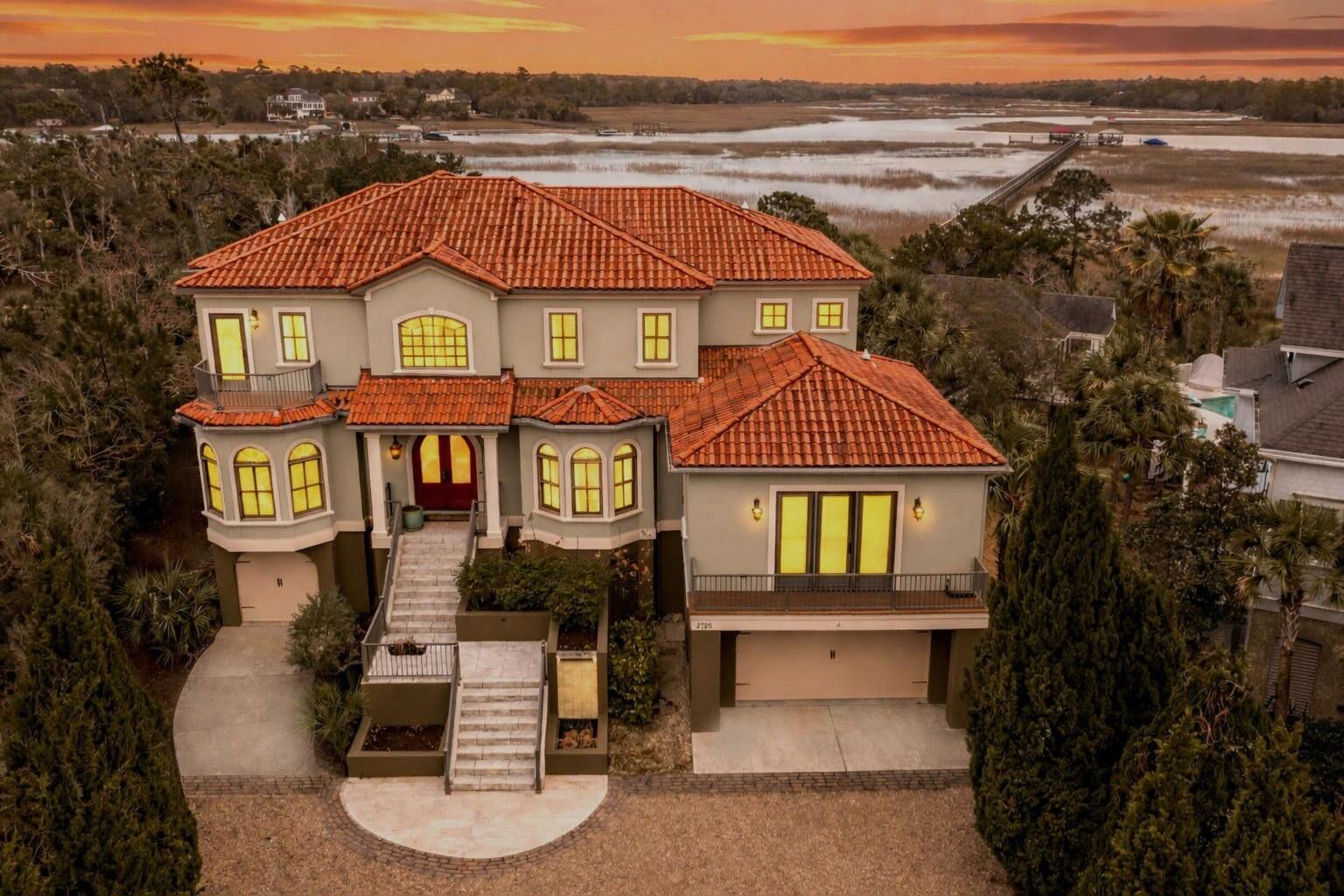 2725 Parkers Landing Road Mount Pleasant, SC 29466 - Photo 84 of 98 Twighlight with water behind home