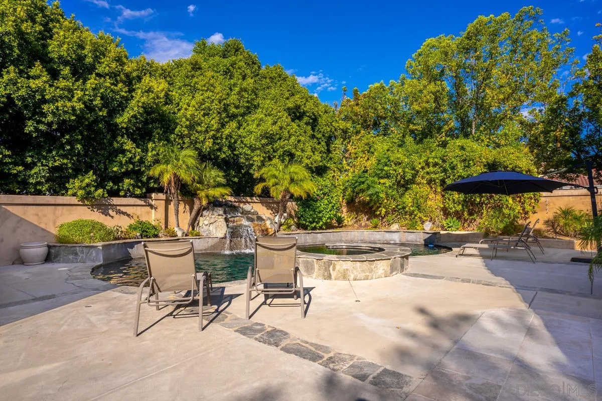 16072 Cross Fox Court Poway, CA 92064 - Photo 33 of 70 a view of a backyard with plants and a patio