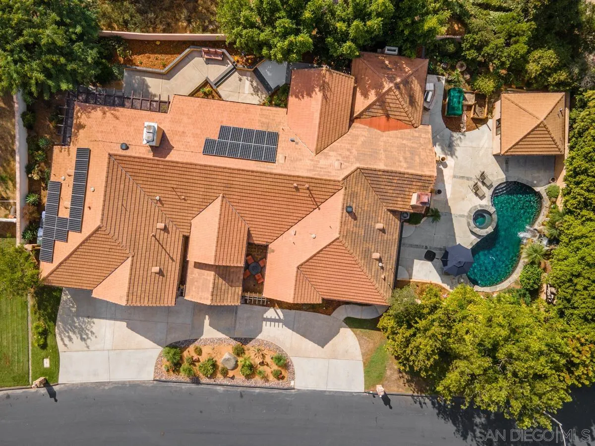 16072 Cross Fox Court Poway, CA 92064 - Photo 69 of 70 an aerial view of a house with swimming pool