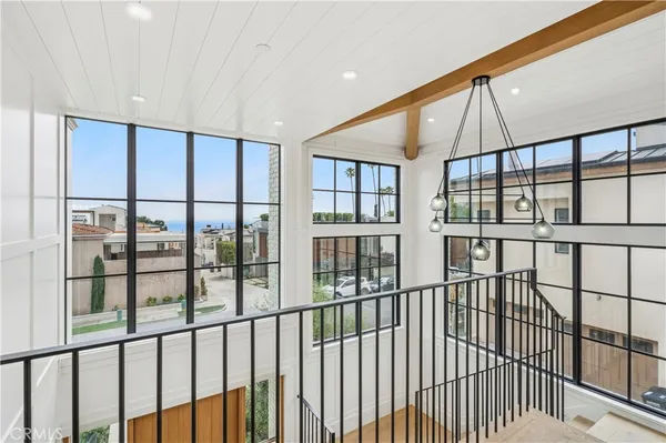 a view of a black and white roof