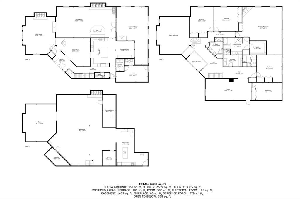 203 Aiken Road New Castle, PA 16101 - Photo 50 of 50 Blueprint of all 3 floors