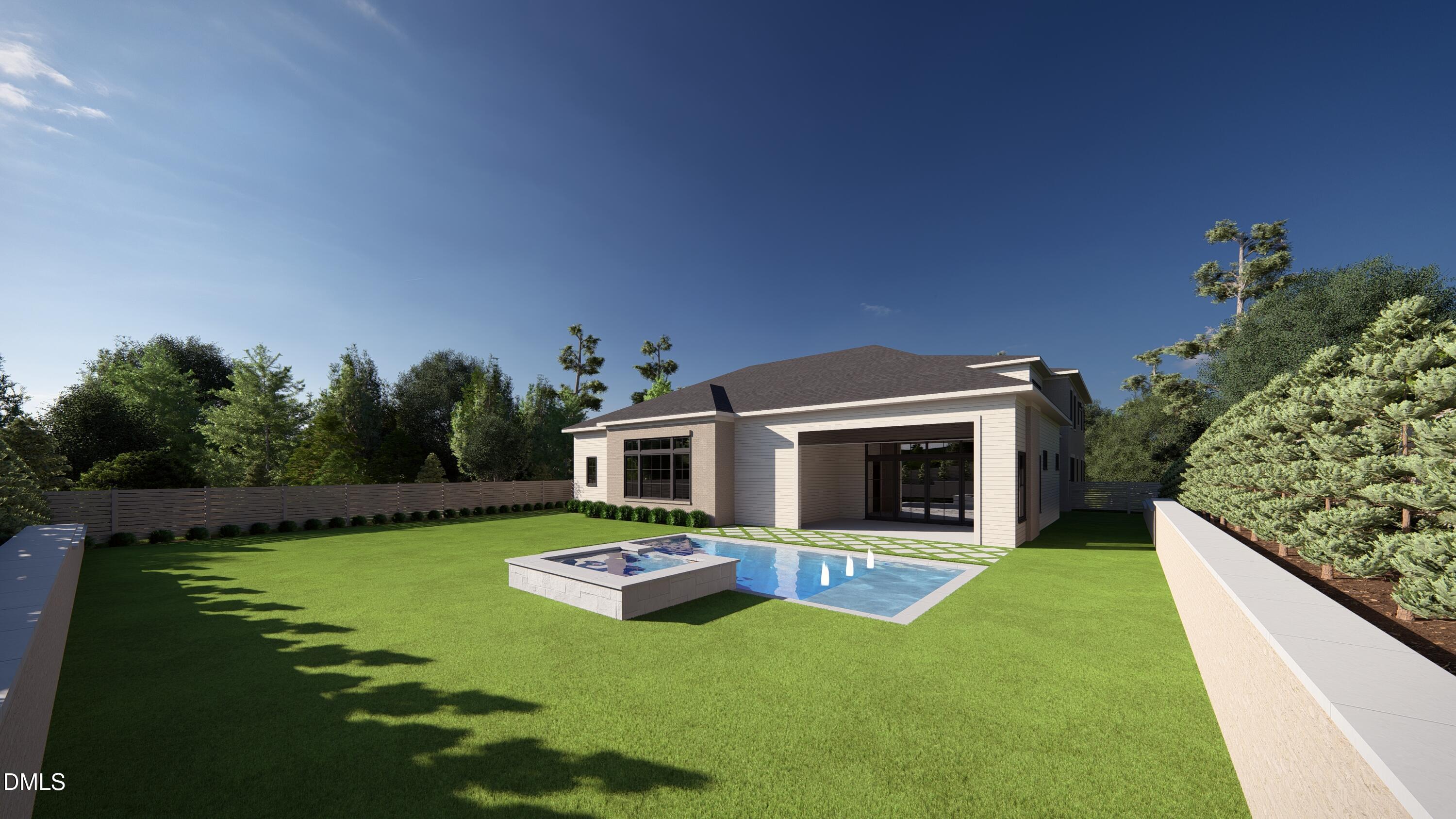 301 Dartmouth Road Raleigh, NC 27609 - Photo 2 of 7 a view of a house with swimming pool and a yard