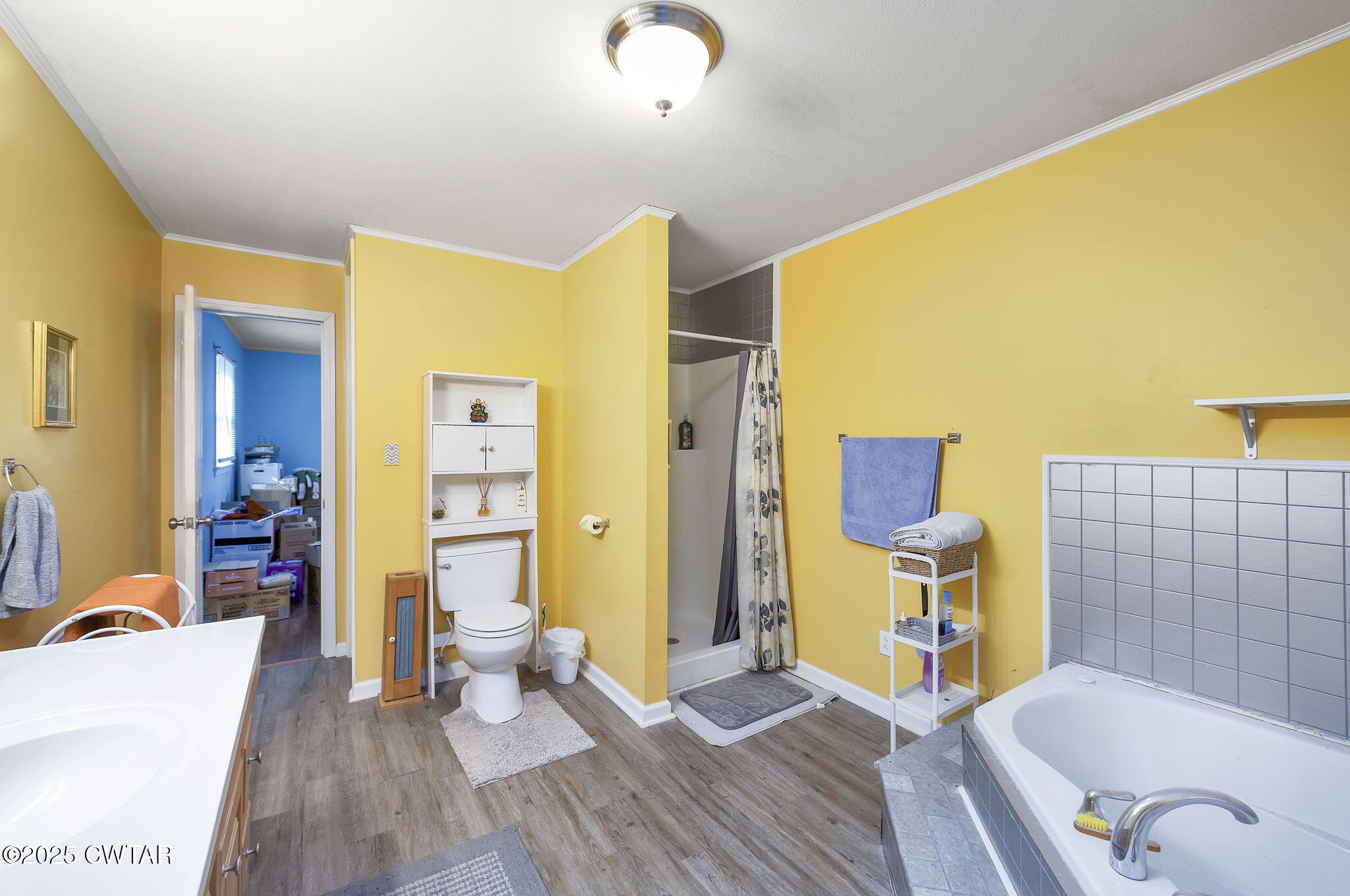 136 Mason Grove Road Humboldt, TN 38343 - Photo 32 of 36 a spacious bathroom with a tub shower and a couch