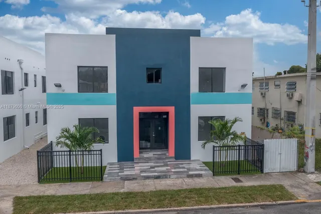 a view of building with yard