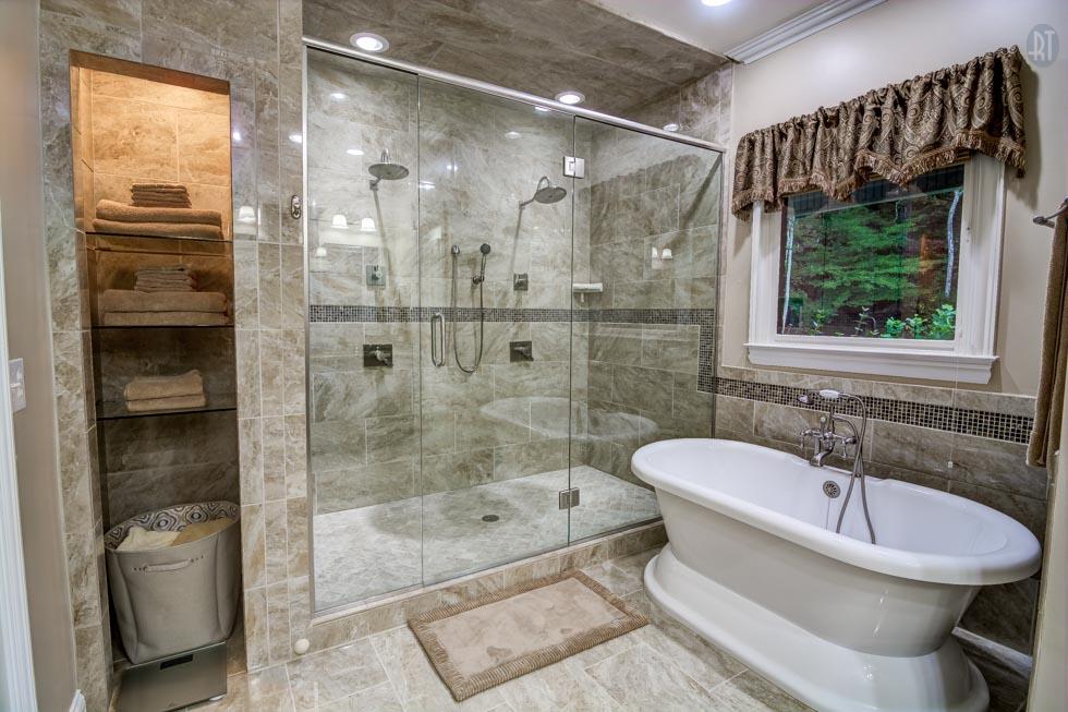 2352 Baker Road Goodlettsville, TN 37072 - Photo 8 of 29 Spa-like en suite bath features tile floors, custom built cabinetry, granite counters, dual bowl sink, and an incredibly spacious shower.