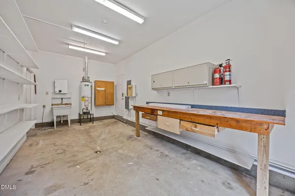 a room with furniture and air hockey table