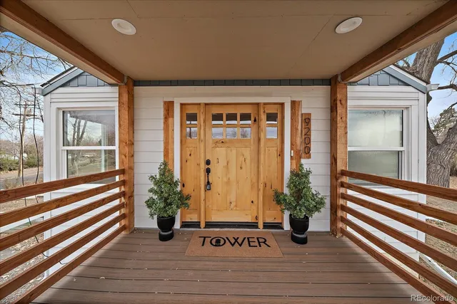 a view of a entryway door front of house