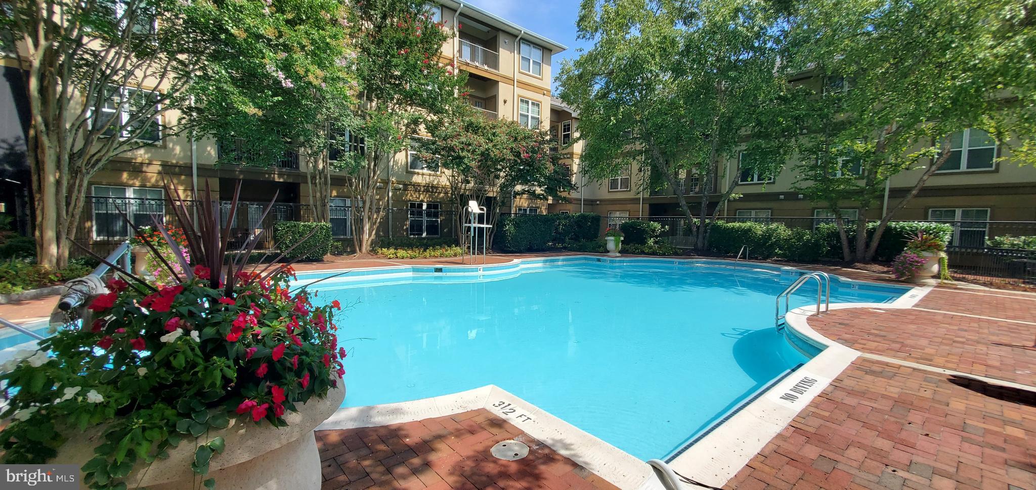 11800 Old Georgetown Road, Unit 1103 Rockville, MD 20852 - Photo 11 of 29 a view of a garden with a fountain