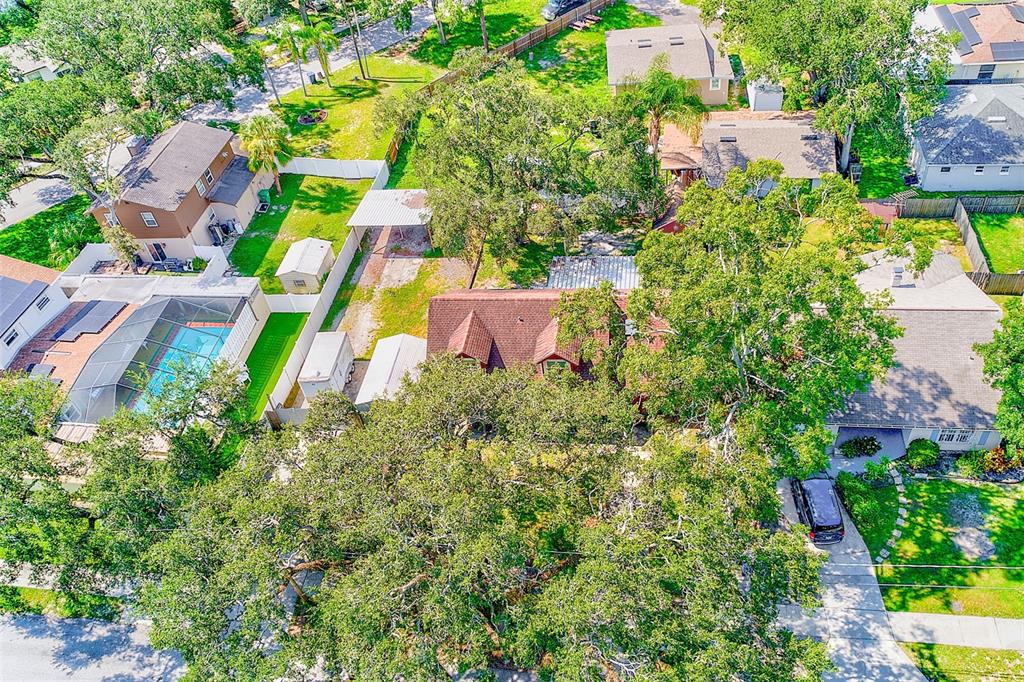 4707 East Temple Heights Road Tampa, FL 33617 - Photo 42 of 54 an aerial view of residential house with outdoor space and trees all around