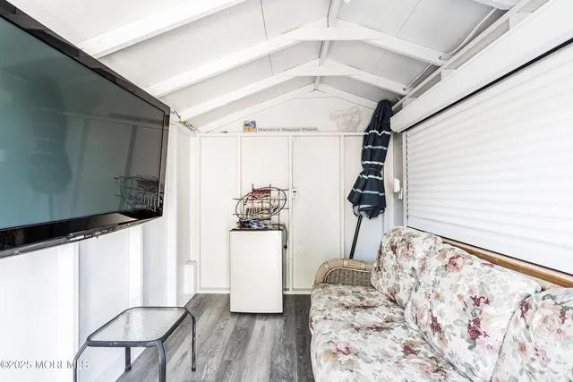 a view of a roof deck with couches