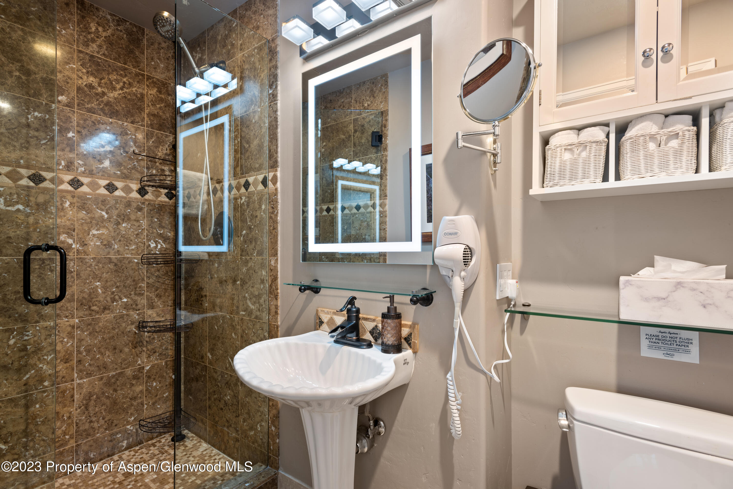 711 South Galena Street, Unit 20D Aspen, CO 81611 - Photo 14 of 26 a bathroom with a sink a toilet and shower