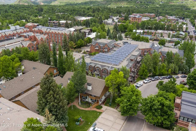 an aerial view of multiple house