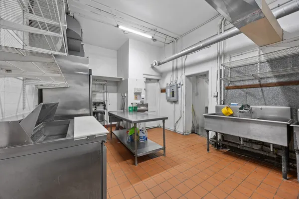 a kitchen with counter top space