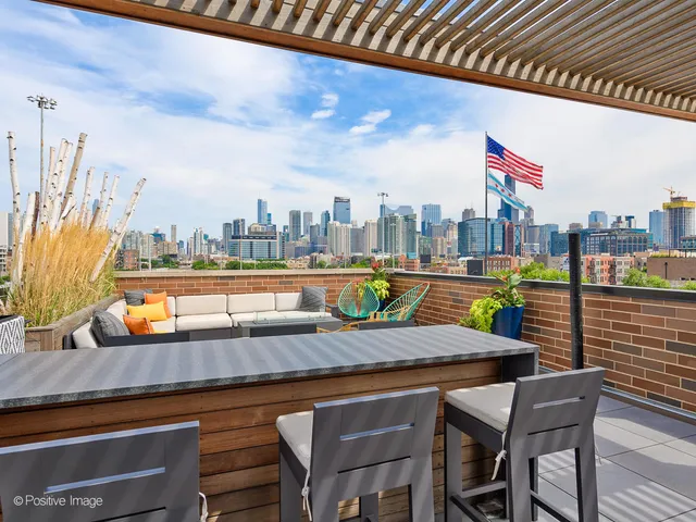 a outdoor view with a sitting space