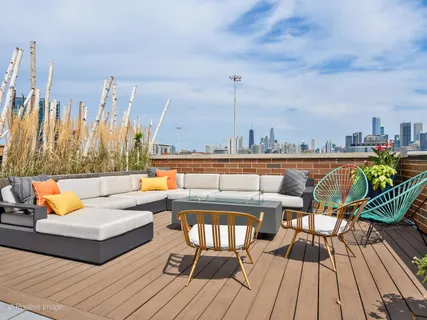 a terrace view with seating space