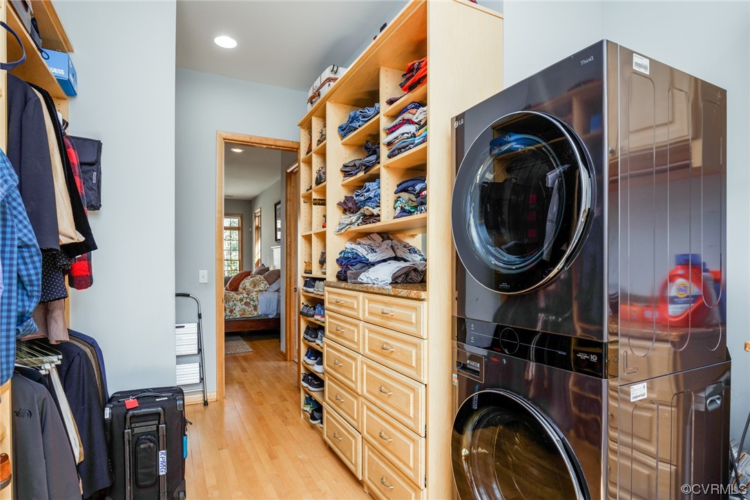 124 West Lancashire Williamsburg, VA 23188 - Photo 25 of 44 a view of walk in closet with clothes and shoes