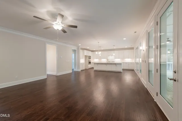 a view of entryway with wooden floor