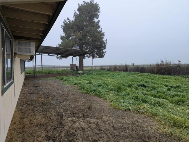 a view of a backyard