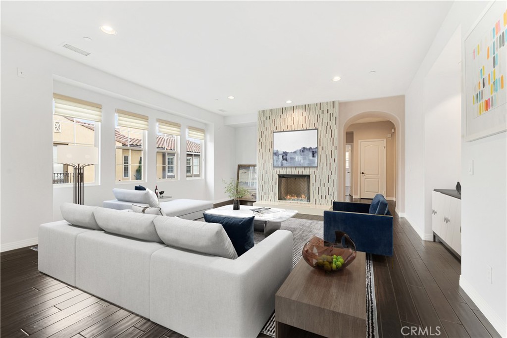 86 Townsend Irvine, CA 92620 - Photo 3 of 48 a living room with furniture and a fireplace