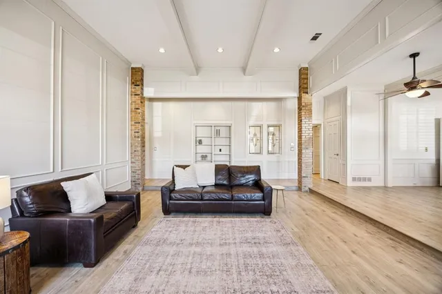 a living room with furniture and a couch