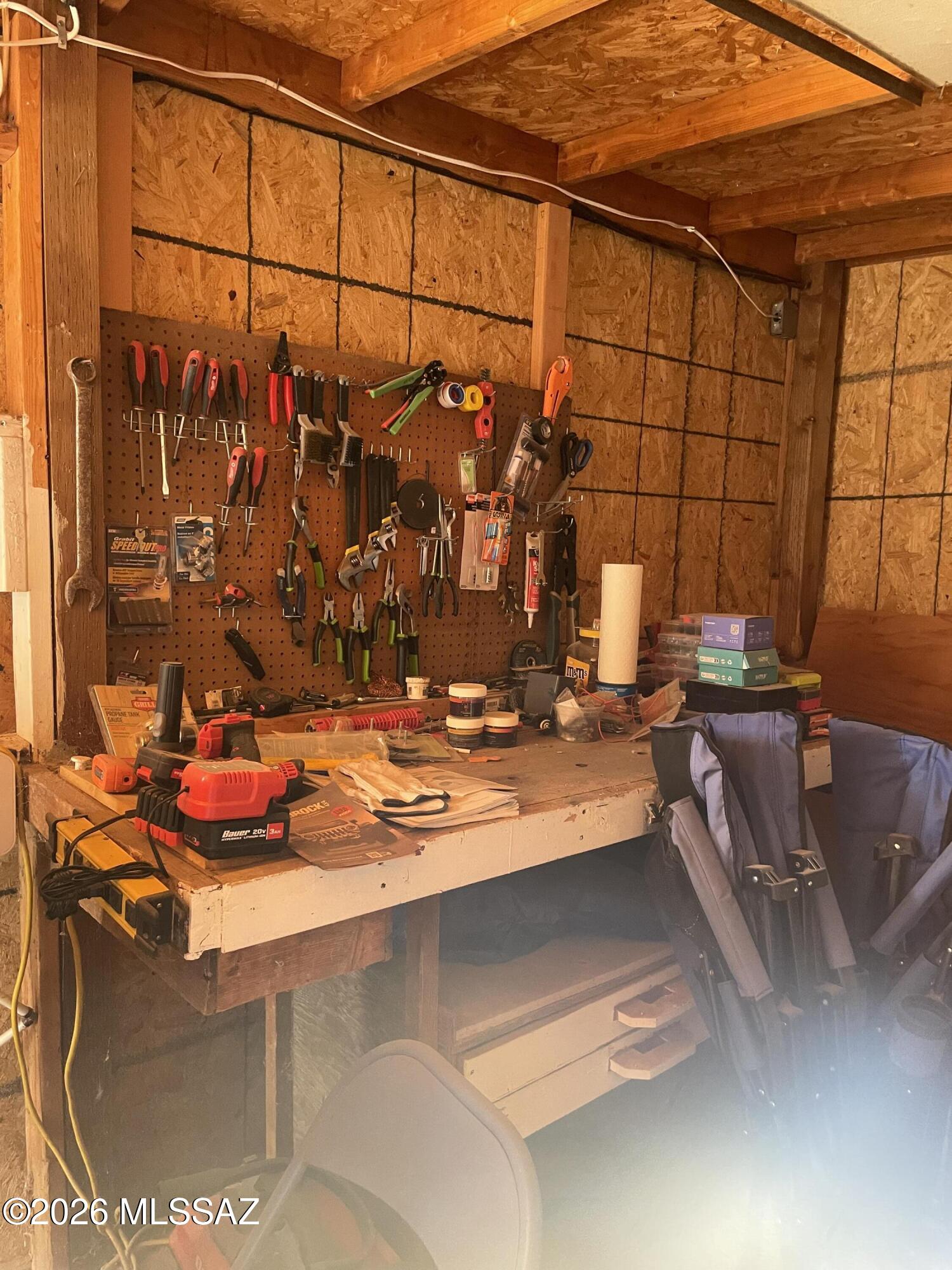 8535 South Marstellar Road Tucson, AZ 85736 - Photo 18 of 30 Workbench with water and electric