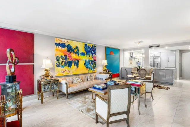 a view of a workspace with furniture and a couch