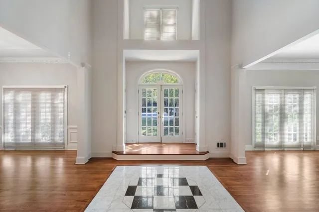 a view of an entryway with a window