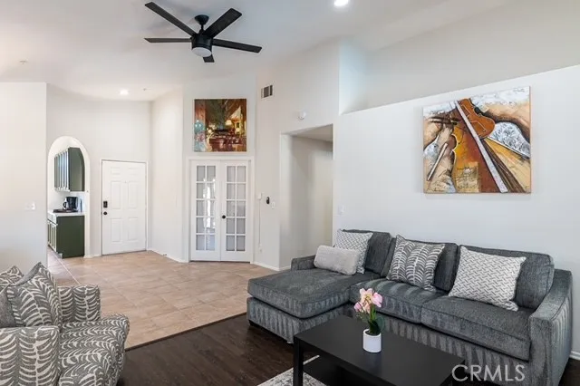 a living room with furniture