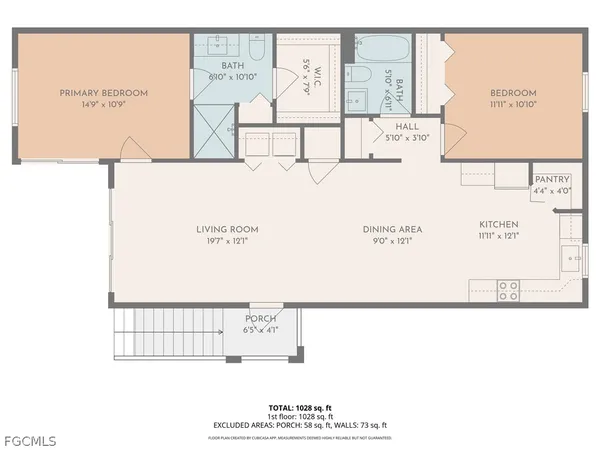$1,550 | 5334 Chiquita Boulevard South, Unit 204, Cape Coral, FL 33914