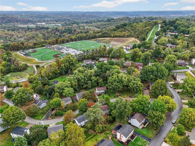 an aerial view of multiple house