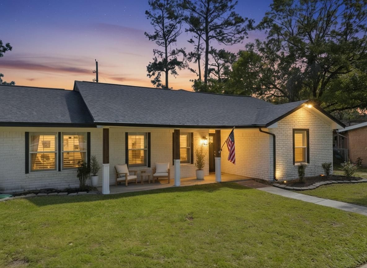 102 Enchanted Oaks Court Spring, TX 77388 - Photo 45 of 48 The digitally staged front porch at twilight.