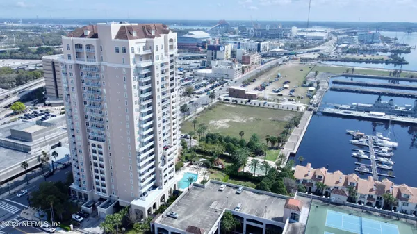 view of a city with tall buildings