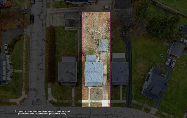 aerial view of a house