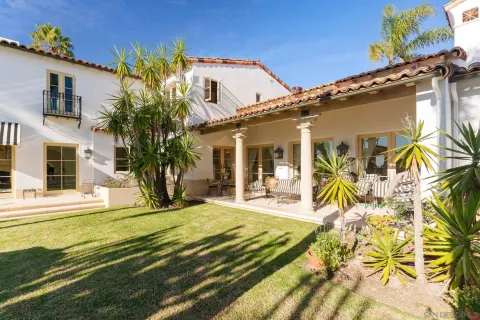 a view of a house with a patio