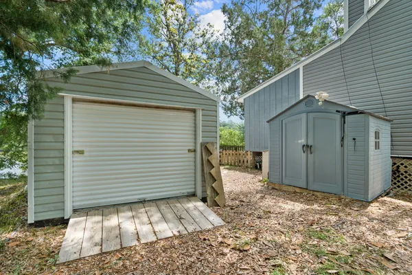 a view of a wooden deck