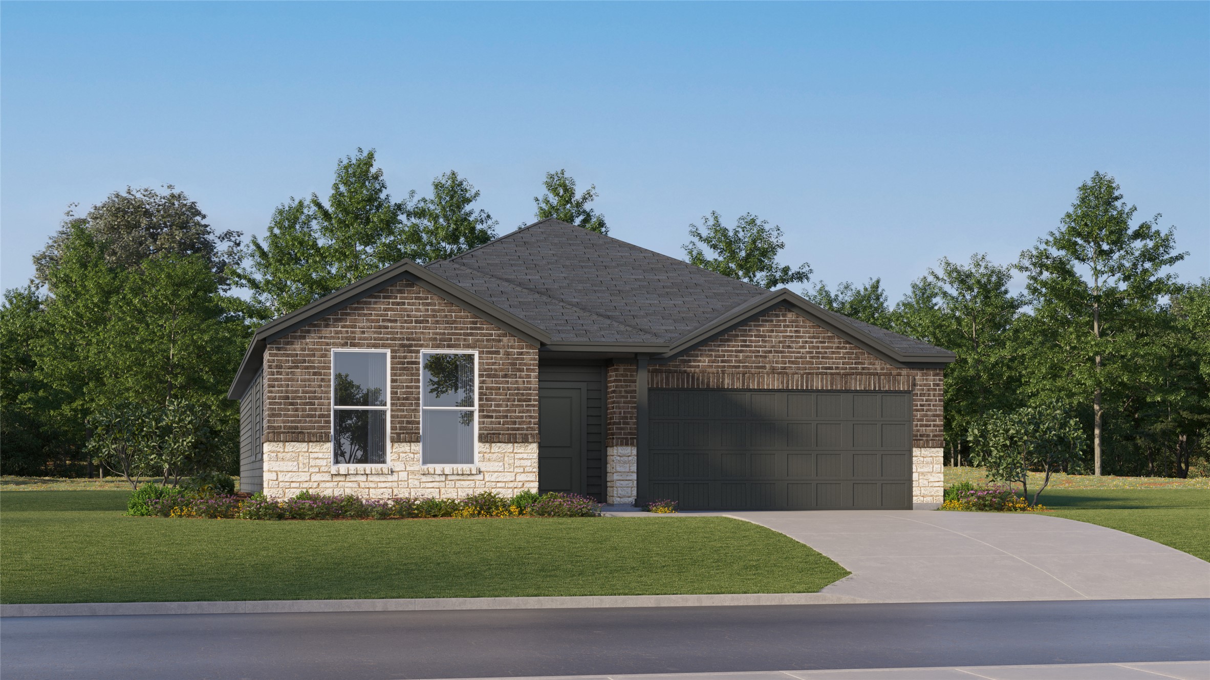 119 Outrigger Way Kyle, TX 78640 - Photo 4 of 32 a front view of a house with a garden