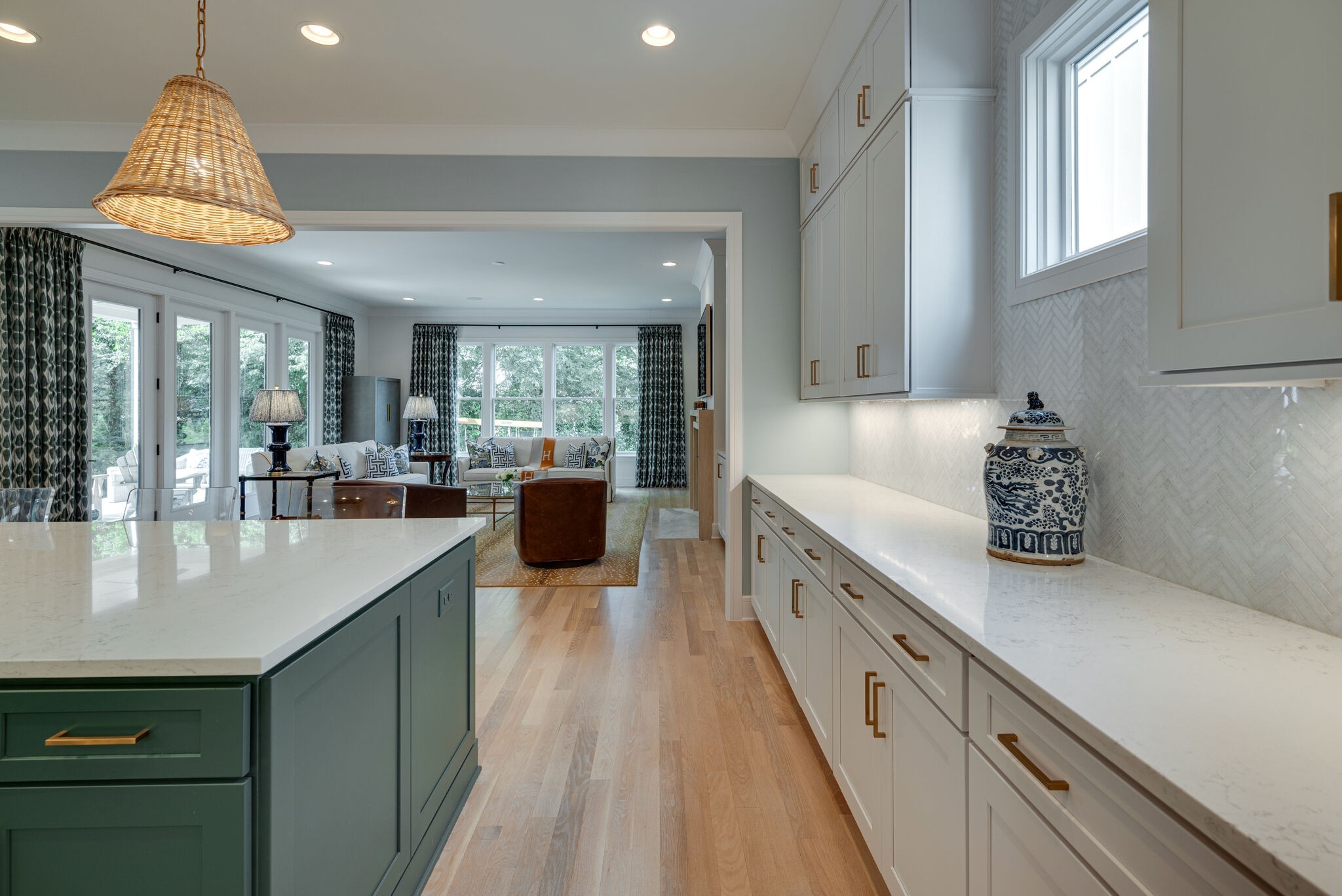 3503 Robin Road Nashville, TN 37204 - Photo 17 of 56 a large kitchen with kitchen island lots of counter space and chandelier