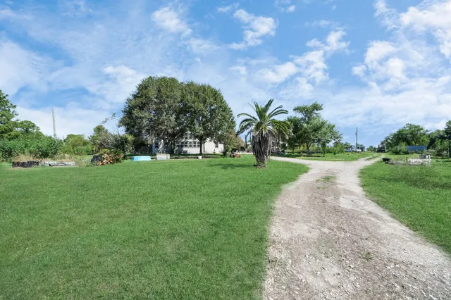 a view of grassy field with trees