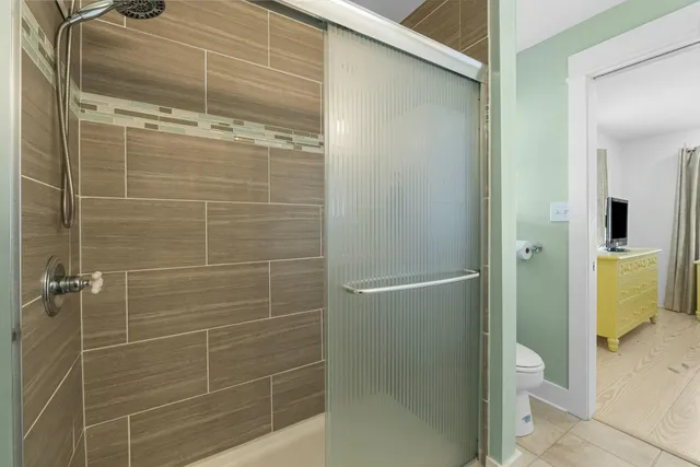 a bathroom with a shower
