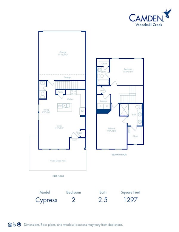 1840 Woodland Field Crossing, Unit 186 Spring, TX 77380 - Photo 15 of 15 a picture of a floor plan
