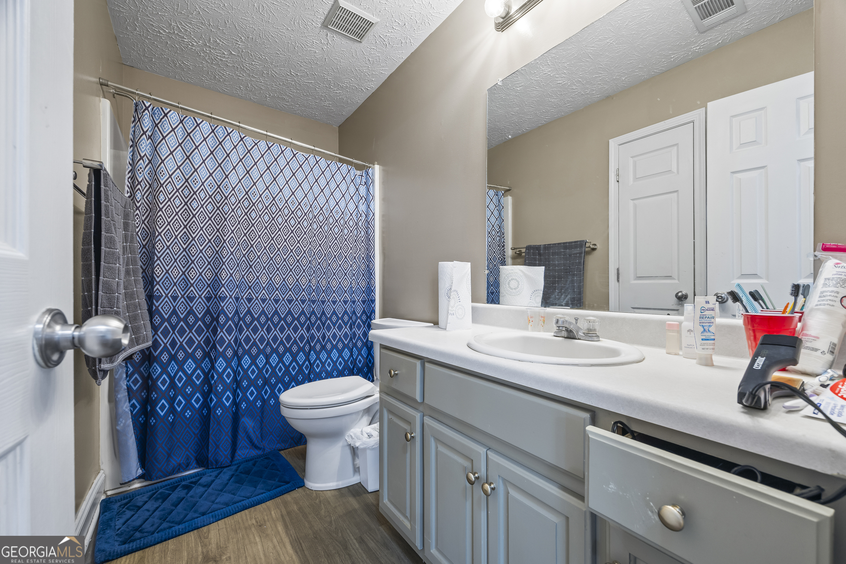 747 Washington Road Lexington, GA 30648 - Photo 104 of 118 a bathroom with a sink a toilet and a mirror