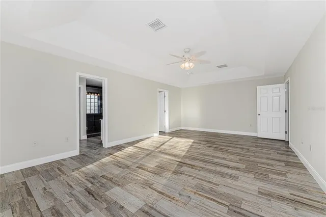 a view of a swimming pool with an outdoor space