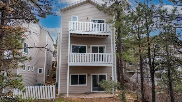 a view of a house with a balcony