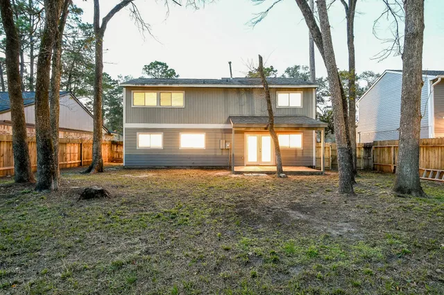 a view of a porch in front of house